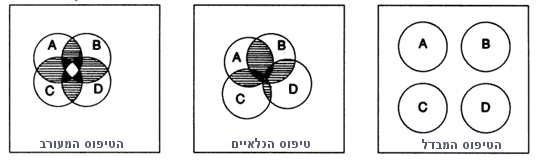 תאור הטיפוסים שונים ביחס לשיתופיות בארגון