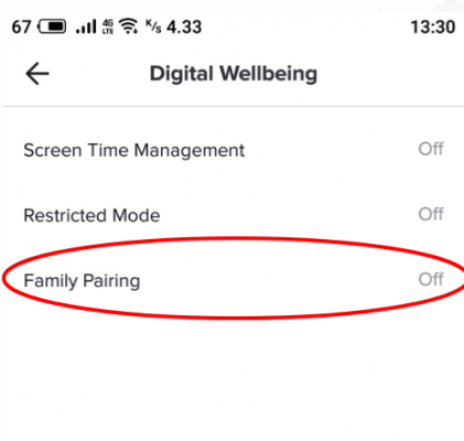 4) יש ללחוץ על "Family Pairing"